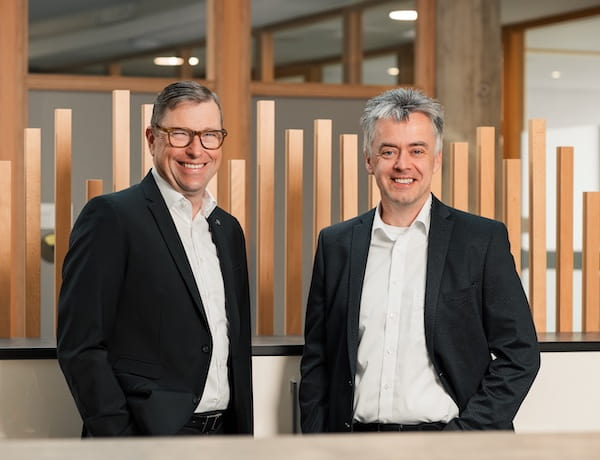 Geschäftsführer Planungsbüro Projekt-HLS Weiden Jürgen Brunner und Jörg Retzer