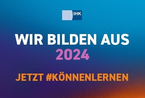 Aufkleber IHK Ausbildungsbetrieb 2024 JETZT #KÖNNENLERNEN